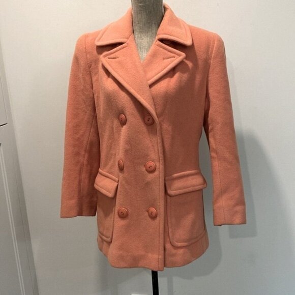 Laura pink Mohair Double Breasted Coat size large - Picture 3 of 14